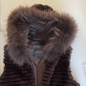 Women's Brown Faux Fur Hooded Coat